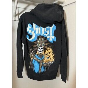 Ghost Band Hoodie Papa Emeritus Zip Up Black Gothic Metal Size XL